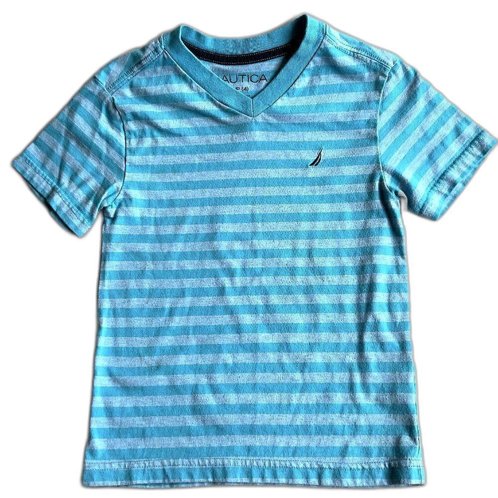 Nautica Blue Striped Tee Shirt 4